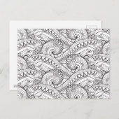 詳細花柄ドードル ポストカード (正面/裏面)