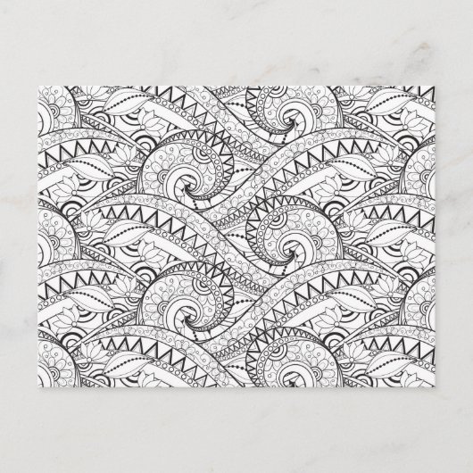 詳細花柄ドードル ポストカード (正面)