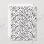 詳細花柄ドードル ポストカード (正面/裏面)