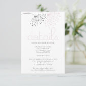 詳細 | お洒落赤面ピンクのドードルの花 招待状 (スタンド正面)