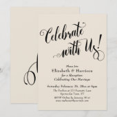 詳細 お祝いに参加しよう！ シンプルなクリーム 招待状 (正面/裏面)