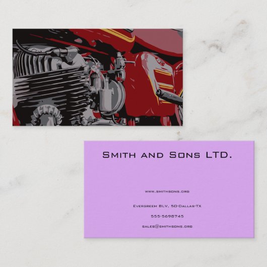 詳細·オブ·レッド·バイク 名刺 (正面/裏面)