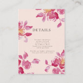 詳細/スキャンから共有ピンクローズウォーター結婚カラー エンクロージャーカード (裏面)