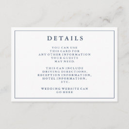 詳細 | ダスティ ネイビー ブルー 結婚式 詳細カード エンクロージャーカード