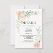 詳細 |パステルコーラルアイボリーフローラスプレー 招待状 (正面)