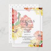 詳細 | 赤と黄色の水色のデイジー エンクロージャーカード (正面/裏面)