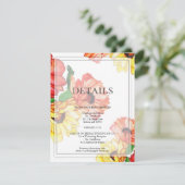 詳細 | 赤と黄色の水色のデイジー エンクロージャーカード (スタンド正面)