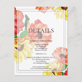 詳細 | 赤と黄色の水色のデイジー エンクロージャーカード