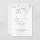 詳細 | Sage お洒落 Green Doodle花 招待状 (正面)