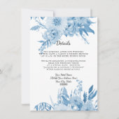 詳細nホテルエレガントライトブルーnホワイトフローラ 招待状 (正面)