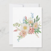 詳細nホテル赤面ピンクブルーnホワイトフローラ 招待状 (裏面)