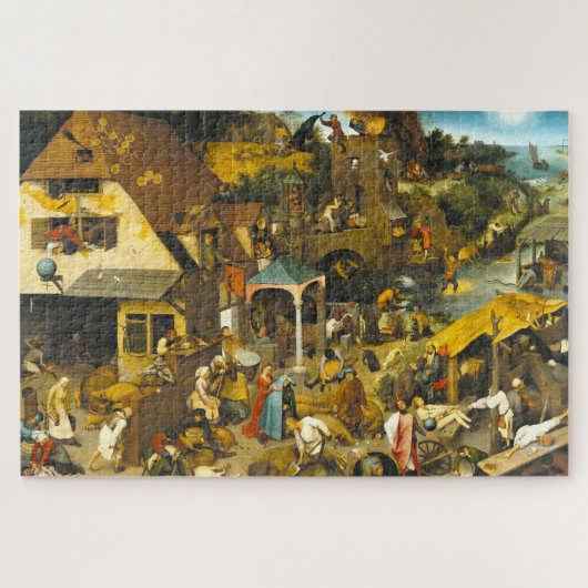 詳細Pieter Brueghel "オランダ箴言" 1559, ジグソーパズル (横)