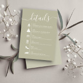 詳細QRコード結婚のタイムラインセージ緑 エンクロージャーカード