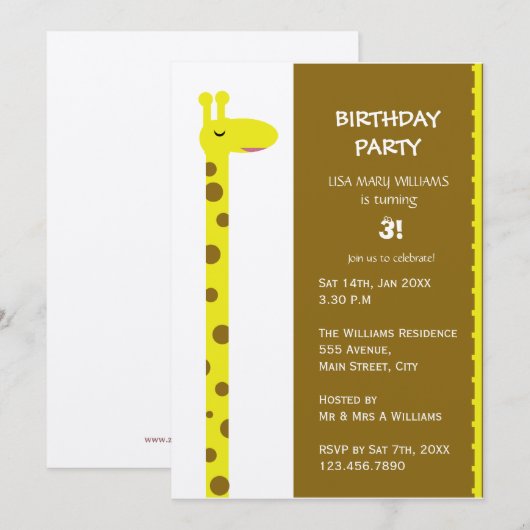 誇らしいキリン 招待状 (正面/裏面)