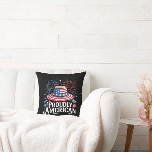 誇らしげにアメリカ – 愛国的なビーチサンハット クッション (ソファ)