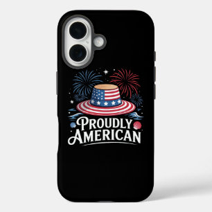 誇らしげにアメリカ – 愛国的なビーチサンハット iPhone 16ケース