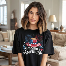 誇らしげにアメリカ – 愛国的なビーチサンハット Tシャツ