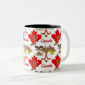 誇らしげにカナダのビーバー ツートーンマグカップ (正面右)