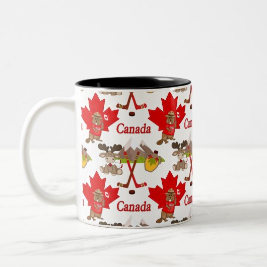誇らしげにカナダのビーバー ツートーンマグカップ (左)