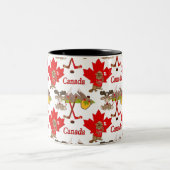 誇らしげにカナダのビーバー ツートーンマグカップ (中央)