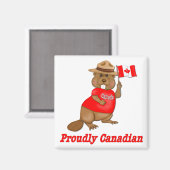 誇らしげにカナダのビーバー マグネット (正面/裏面)