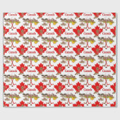 誇らしげにカナダのビーバー ラッピングペーパー (フラット)