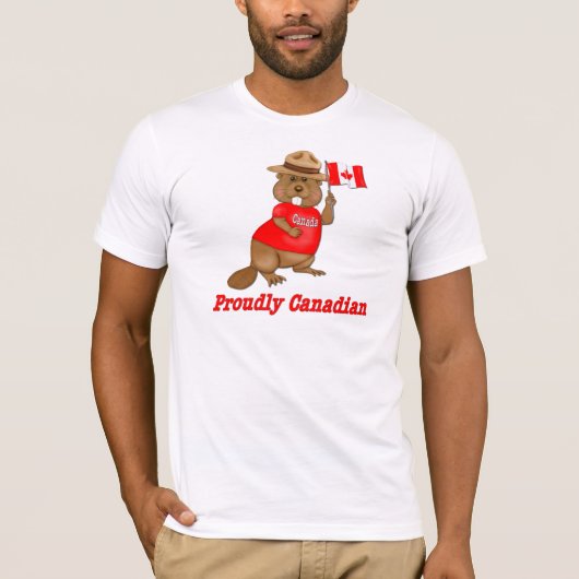 誇らしげにカナダのビーバー Tシャツ (正面)