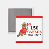誇らしげにカナダビーバー150周年 マグネット (正面/裏面)