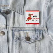 誇らしげにカナダビーバー150周年 缶バッジ (インサイチュ)