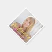 誇らしげにブラシ仕上げ写真卒業ナプキン スタンダードカクテルナプキン (角)
