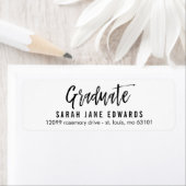 誇らしげにブラシ仕上げ卒業差出人住所ラベル ラベル (インサイチュ)