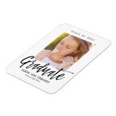 誇らしげにブラシ仕上げ卒業発表マグネット マグネット (左側)