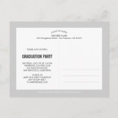 誇らしげにブラシ仕上げ卒業発表/招待状 インビテーションポストカード (裏面)