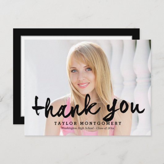 誇らしげにブラシ付き卒業ありがとうポストカード ポストカード (正面/裏面)