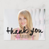 誇らしげにブラシ付き卒業ありがとうポストカード ポストカード (正面)