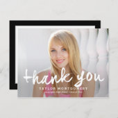 誇らしげにブラシ付き卒業ありがとうポストカード ポストカード (正面/裏面)