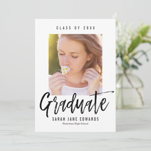 誇らしげにブラッシングされた卒業写真発表 案内状 (スタンド正面)