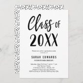 誇らしげにブラッシングされた編集可能なカラー卒業パーティー 招待状 (正面/裏面)