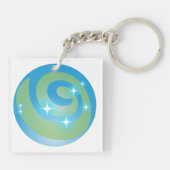 誇らしげにプレアイアンターコイズスターシードキーチェーン キーホルダー (裏面)