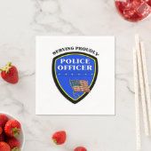 誇らしげに奉仕する警察 スタンダードカクテルナプキン (インサイチュ)