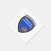 誇らしげに奉仕する警察 スタンダードカクテルナプキン (角)