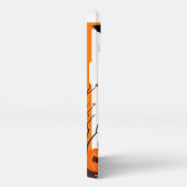 誇らしげに座っている漫画の犬 iPhoneケース (右側面)