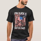 誇らしげに毒なしのことわざ種痘を受けた米国国旗 Tシャツ (正面)