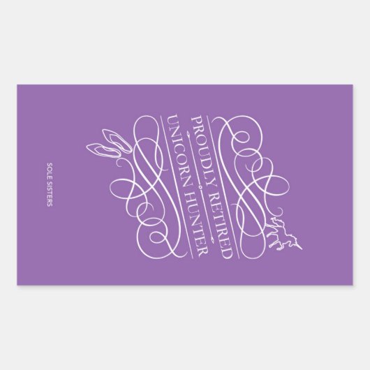 誇らしさ退職したUnicornハンターステッカー 長方形シール (正面)