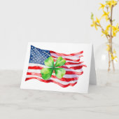 誇りあるアイルランド系アメリカ人 フラグ 4葉のクローバー アイルランド カード (黄色い花)