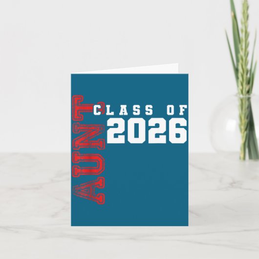 誇りある叔母 2026年卒業 イラスト カード (正面)