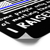 誇りある州警察官の母 薄い青い線のアメリカ人 ポスター (角)