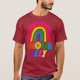 誇りあるLGBTの味方 レインボー ゲイプライド LGBTQプライド Tシャツ