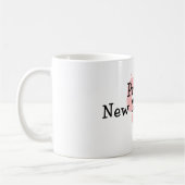 誇りたっぷりの新おばあちゃん 赤ちゃんの足跡 コーヒーマグカップ (左)