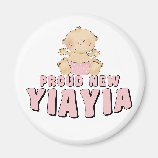 誇りたっぷりの新しい「YiaYia」Tシャツ マグネット (正面)